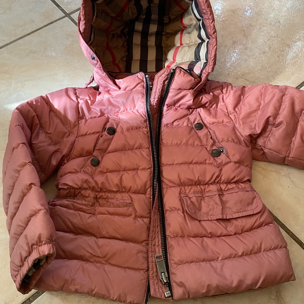 Rose pink Burberry coat 3y